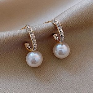 Classic Gold + Pearl Earrings For Women Fashion Luxury Bridal summer 2023